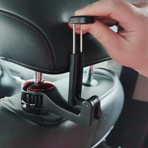 Hodeggestolkrok for bil, 2 stk. Universal baksete krok med telefonholder