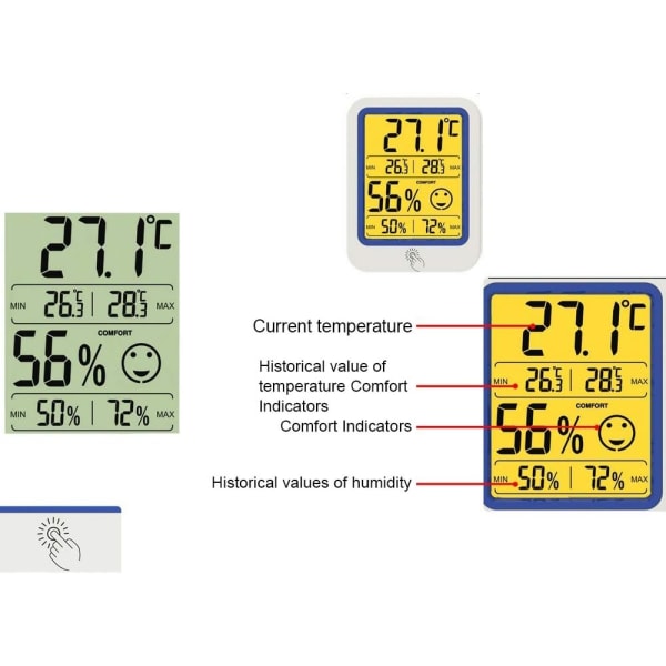 LCD Digital Termometer Hygrometer Temperaturmåler Hygrometer B