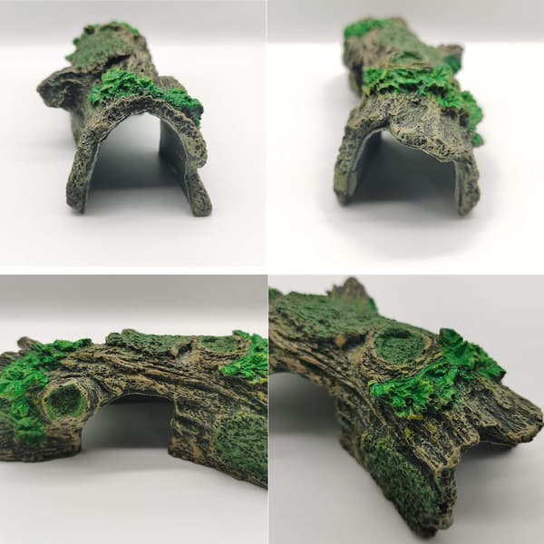 Akvarium Hullet Trestamme, Liten Kunstig Polyresin Drivved