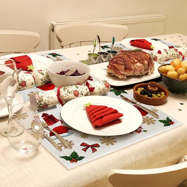 Juldekoration Bord Juldukar Set om 4 Lönnlöv Pla