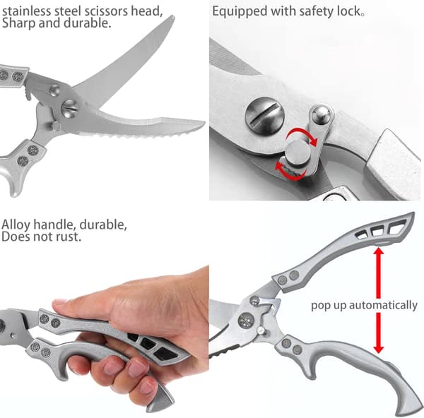 Køkkensaks. Helt i metal - saks med rustfrit stål blad