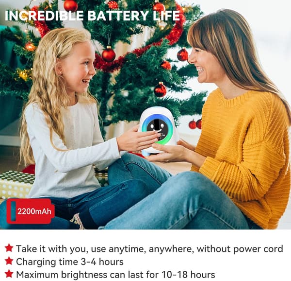 Barnens Utbildande Morgonväckarklocka med 2200mAh Laddningsbart Batteri