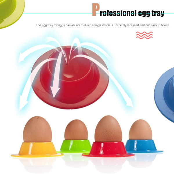 8 Fargede Silikon Egg, Runde Bærbare Kjøkken Egg Verktøy Eggkopp