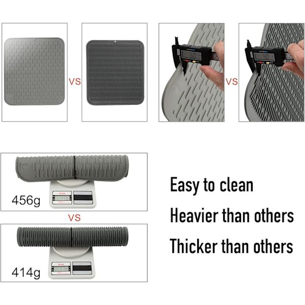 Stor Silikon Dish Drying Mat, Silikon Dish Draining Mat, Dish