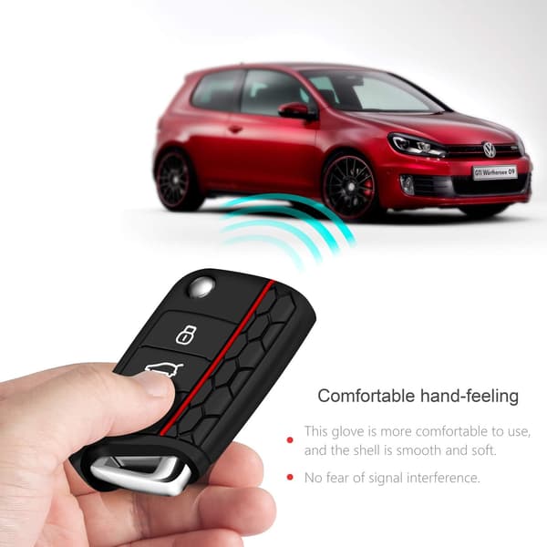 VW Golf 7 Bilnøgleetui Silikon Beskyttelsesskal til 3 Knapper