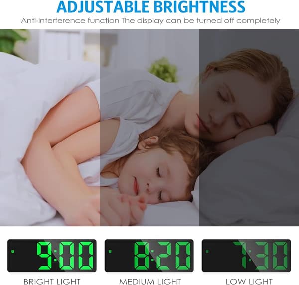 Digital väckarklocka, väckarklocka med LED-display, temperatur