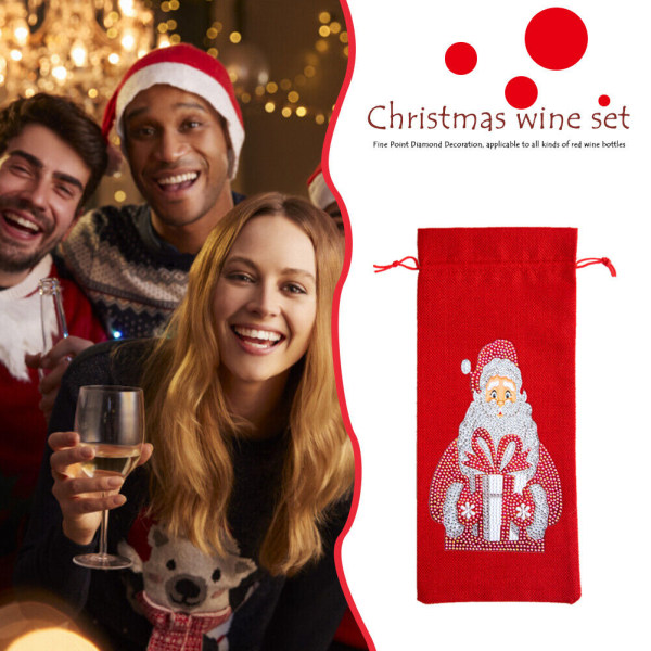 Special Drill Diamond Painting Wine Bottle Covers Kit för jul