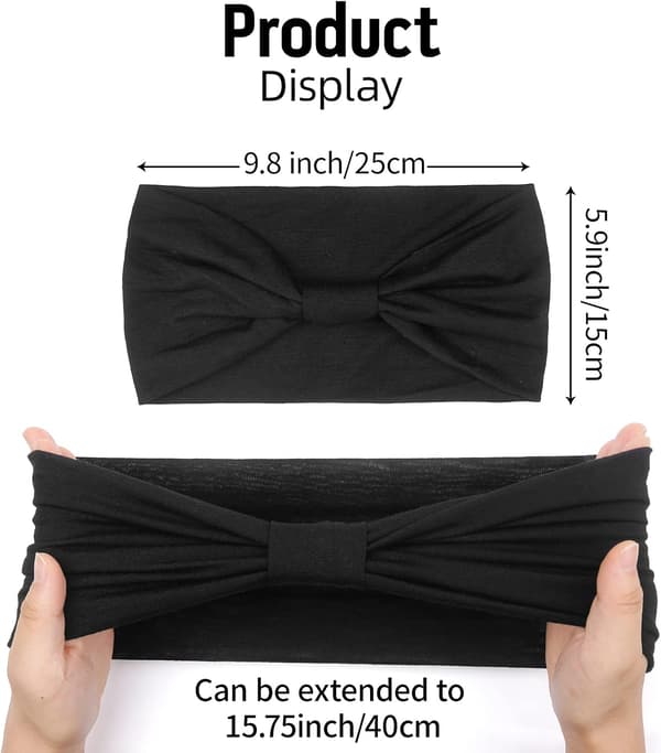 6 stk. Hodebånd for kvinner - Brede Boho Hodeskjerf Wraps Yoga Hårbånd
