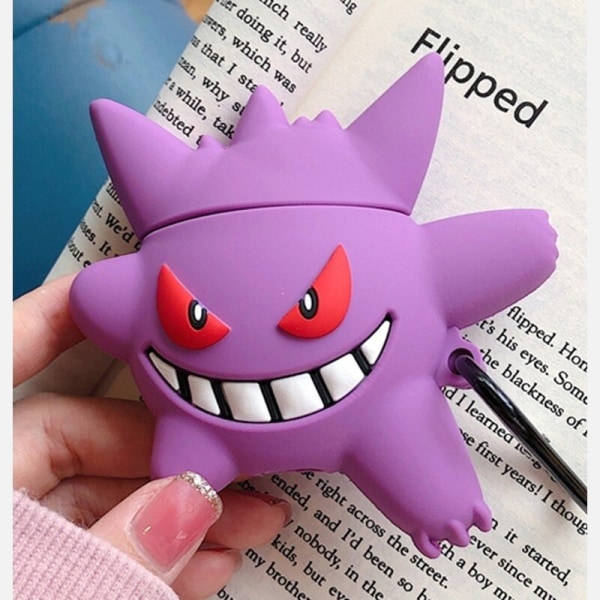 Bluetooth Headset Cover 3D Purple Monster for Airpod Case Cart
