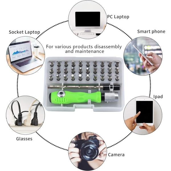 32 i 1 Præcisionsskruetrækker Sæt - Mini Magnetisk Skruetrækker DXGHC