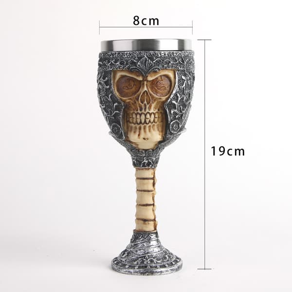Scary Resin Rustfrit Stål Skelet Goblets Skull Offering Goble
