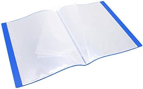 A4 Dokumentbeskytter 80 Visninger 40 Lommer Blå Cover DXGHC