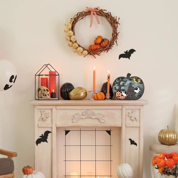 Halloween Træhåndværk Kreativ Græskarbelysning Træudskæring