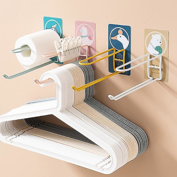 Dww-4 st Cartoon Hanger Förvaringsställ Gratis stansning Väggmonterad DXGHC