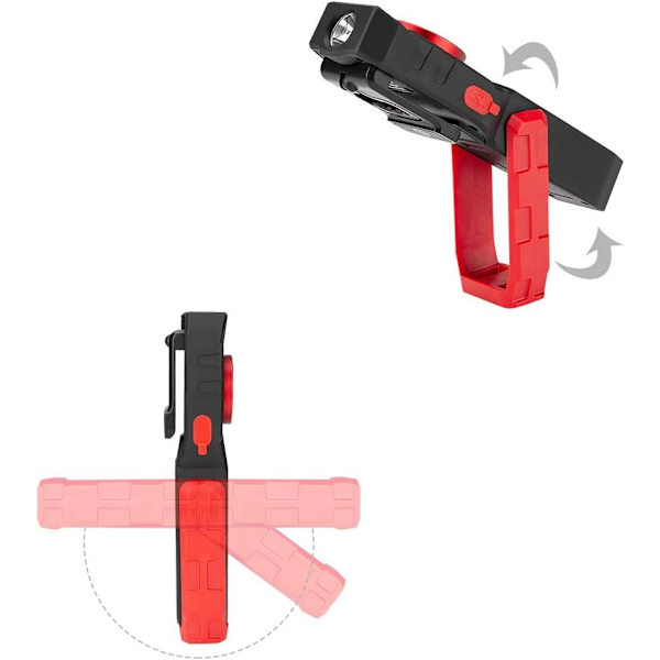Laderbar COB LED arbeidslys hodelykt 3W, sidelys 10W COB