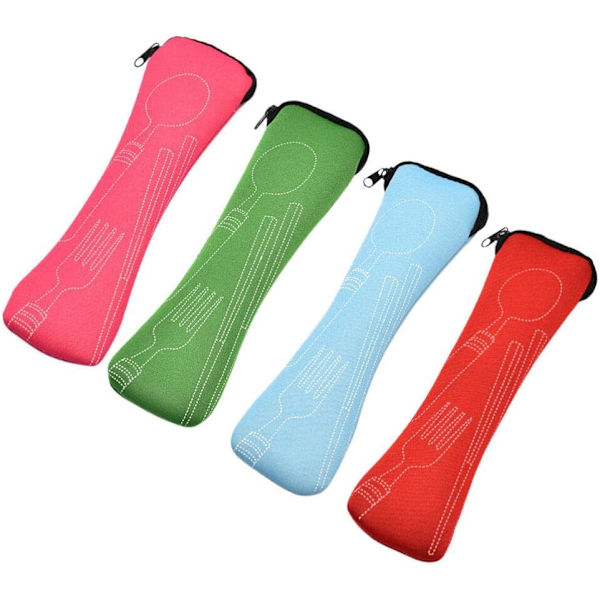 4-pack bestickpåse, resebestickfodral, lunchbestickförvaring