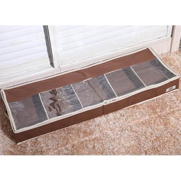 1 stk Brun Skoorganisator Under Sengen – Solid Boks med Solid Z