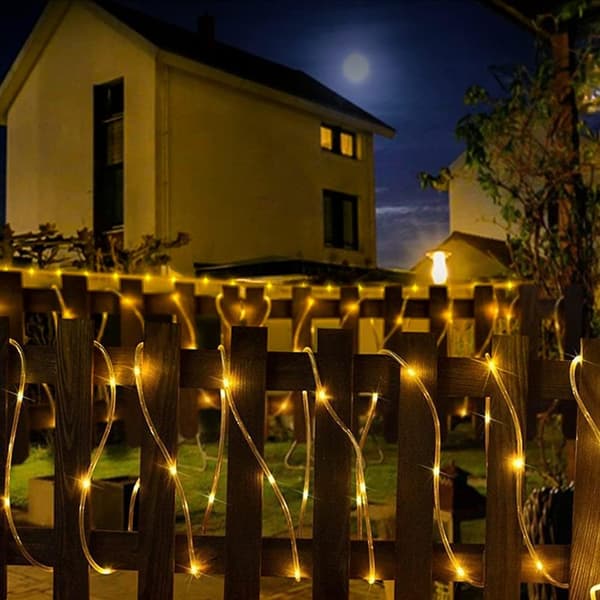 Solcelled lyslenke 40FT 100L IP65 vanntett utendørs LED kobberstreng