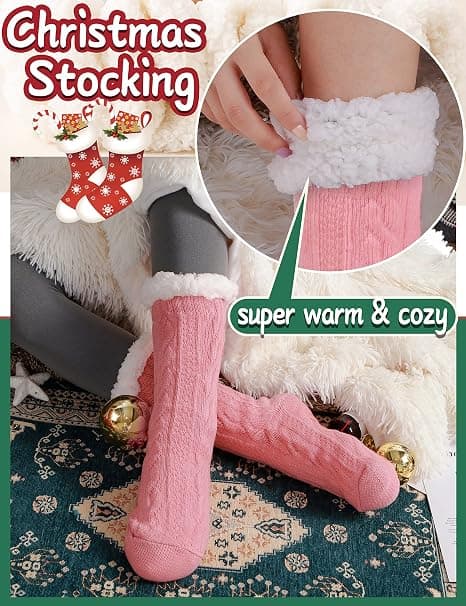 Dames Slippers Fluffy Sokker Fuzzy Cosy Cabin Varme Vinter Bløde Tykke