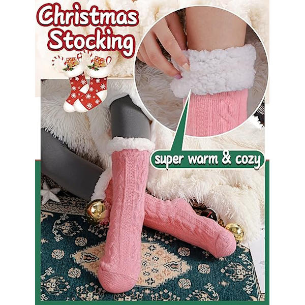 Damtofflor Fluffiga Sockor Fuzzy Mysiga Stuga Varma Vinter Mjuka Tjocka