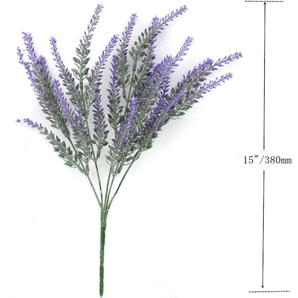 Kunstig Flocked Lavendel, 4 Pak Kunstig Lavendel til Hjemmet