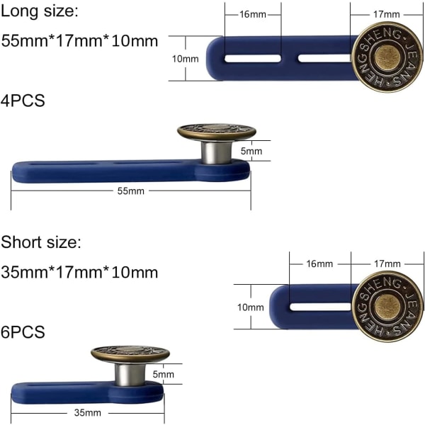10 Pack Pants Button Extender, Elastic Button Extender, Adjustabl