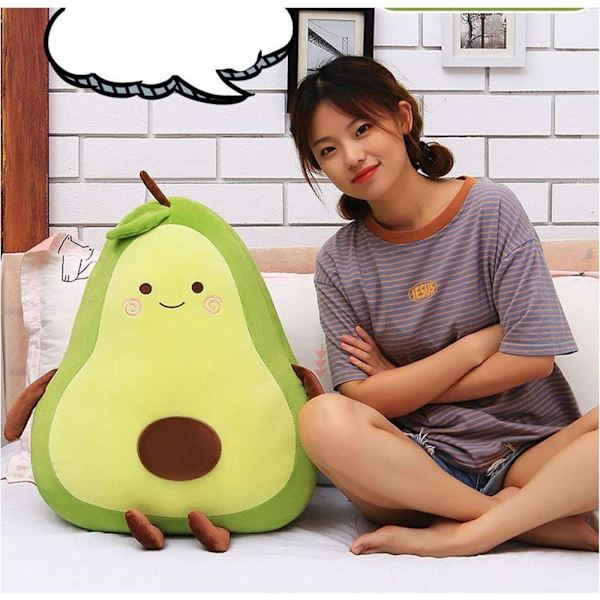 13,7 tum Grön Stor Simulerad Avocado Plysch Leksak Docka Sovande