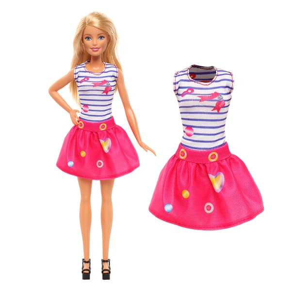 Barbie-modekostym, 10 delar, 10 docktillbehör, för barn