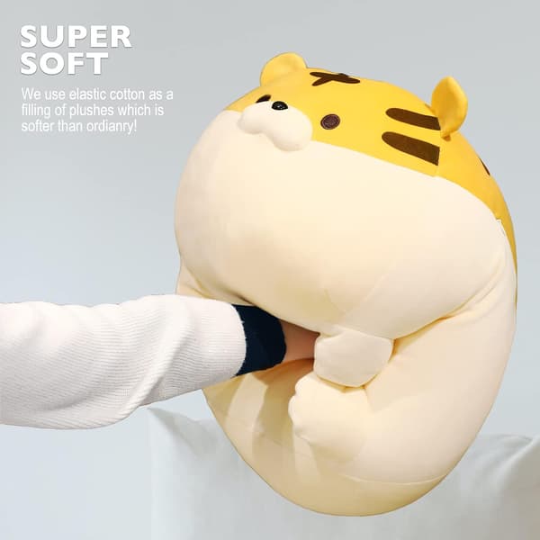 1 19.7\" Supermyk Tiger Plysjdyr, Fluffy Chubby Tiger Stuffed A