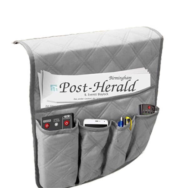 (Grå) Soffa Armstöd Organizer, 5 Fickor, Halksäker, Passar för