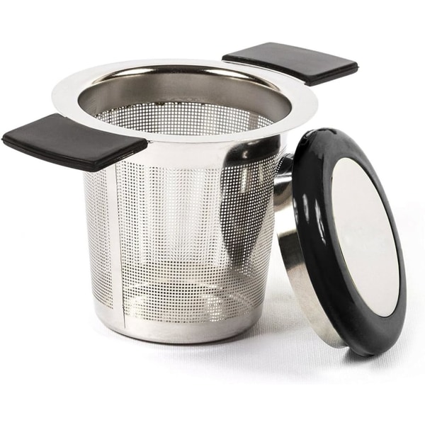 (Svart) Te-filter i rustfritt stål Te-infuser Te-sil DXGHC