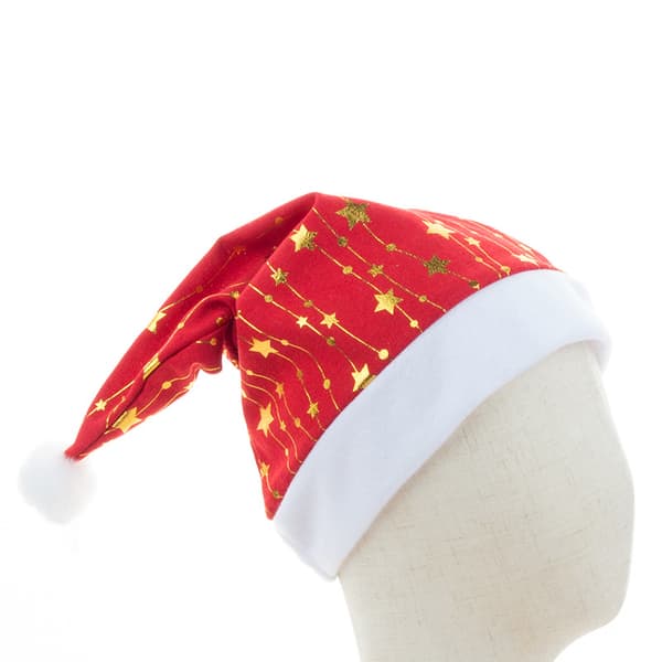3 Julehatter trykte julehatter flanell stoff med gull s