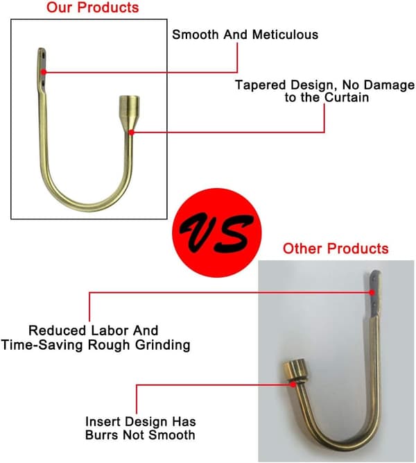 Gardinkrok U-design, metallgardinkrok