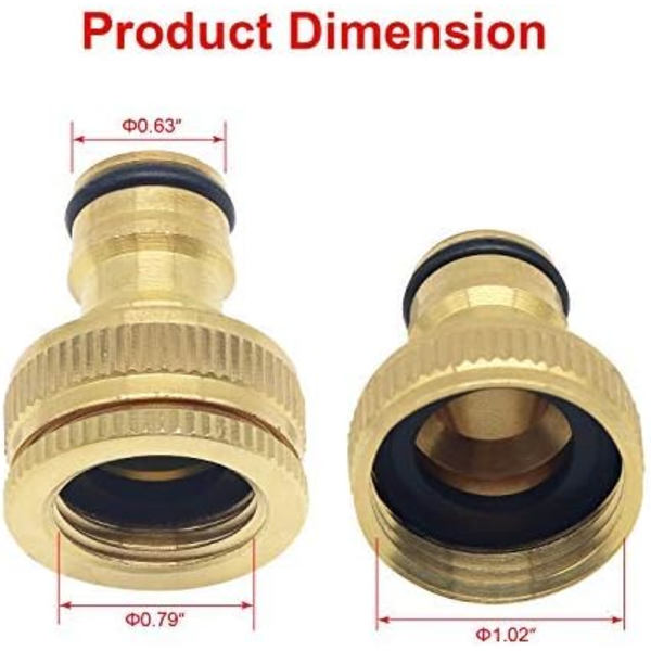 Universal Badekarhane Adapter til Havevandsslanger, 1/2\" og 3/4\" 2 i 1