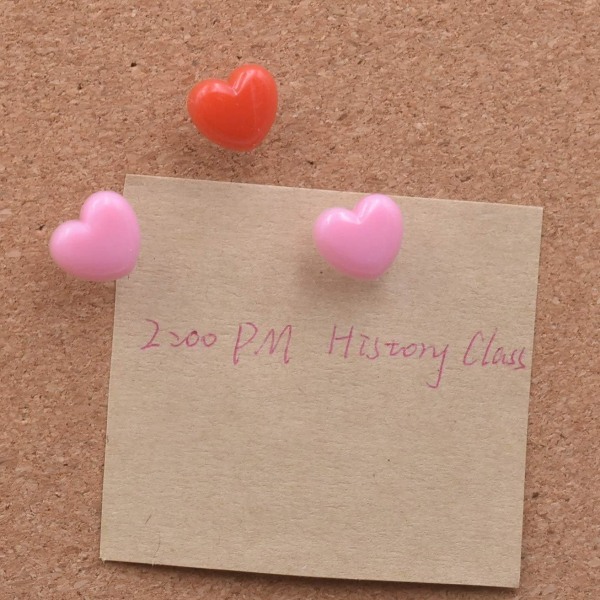 100 stk Hjerte Push Pins, Søte Push Pins Dekorative Rosa Pins Tegning