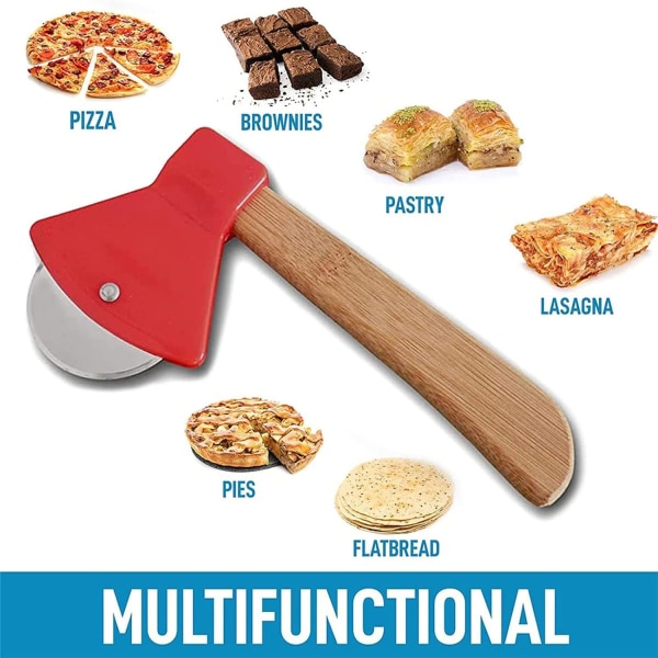 (Röd) Pizzakutter, Pizzakutter med Rostfritt Stål, Pizzakutter