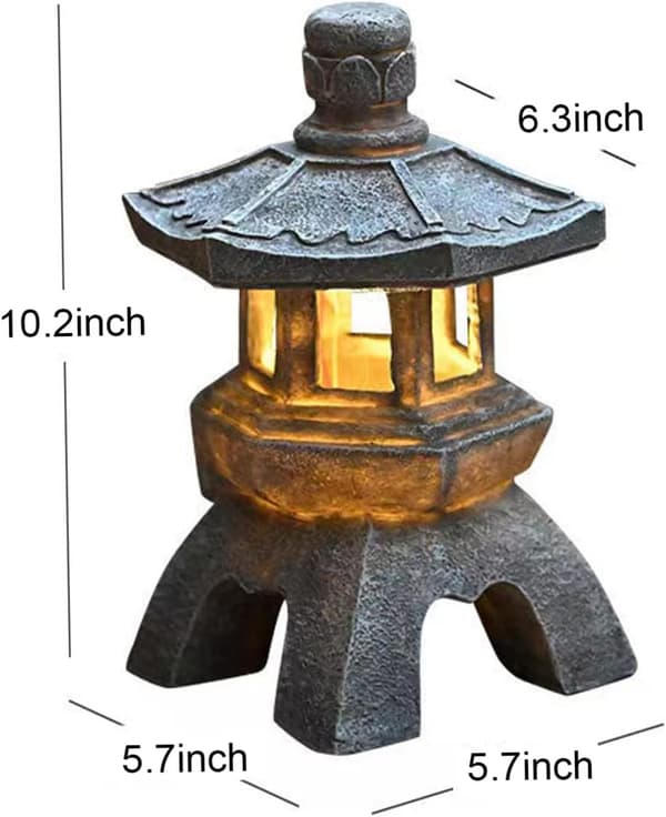 Solcelled Pagodelykt Utendørs Lamper Japansk Stil Lykt Hage