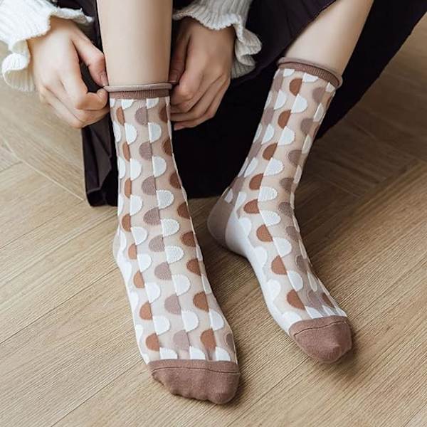 Dames Sheer Sokker, Sommer Transparent Tynd Mesh Blonder Elastisk Jac