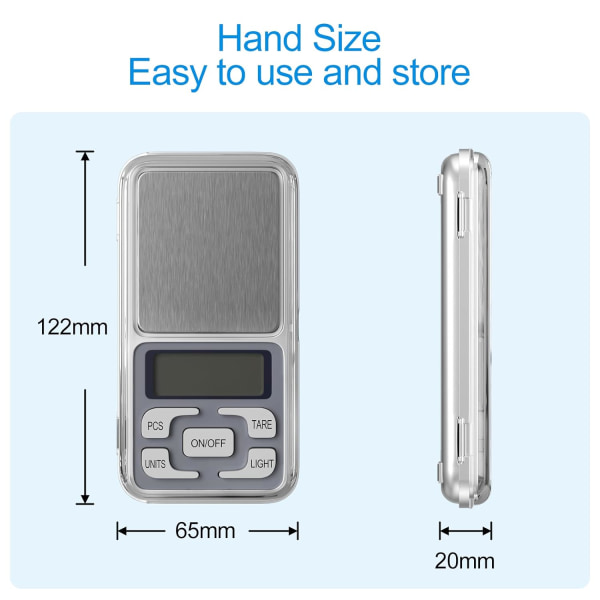 Precision keittiövaa'at, 0,01g-500g, Mini Multifunctional Food S