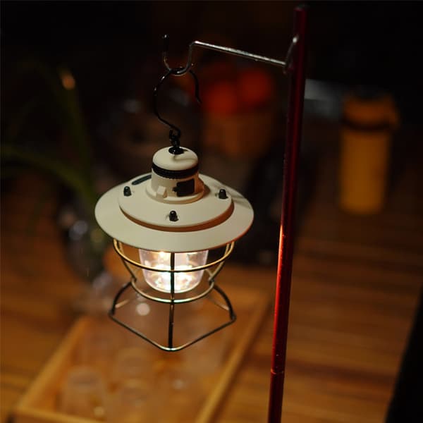 Utendørs campinglampe retro leirplasslampe multifunksjonell ti