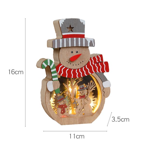 1 st juldekoration med lampor, lysande tomte, snögubbe