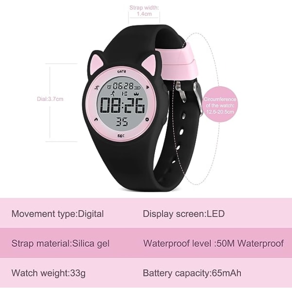Barnklockor Digital Sportklocka för Flickor Pojkar, Fitness Tracker