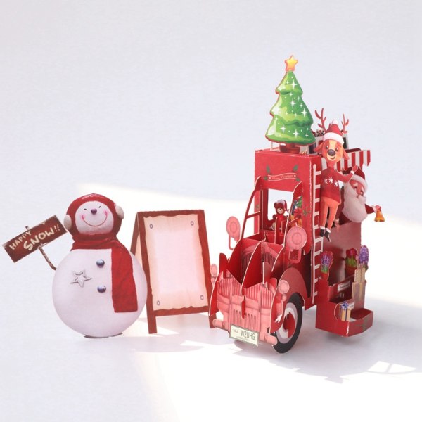Christmas Gratulationskort Kreativitet Christmas Flower Cart 3D Hollo
