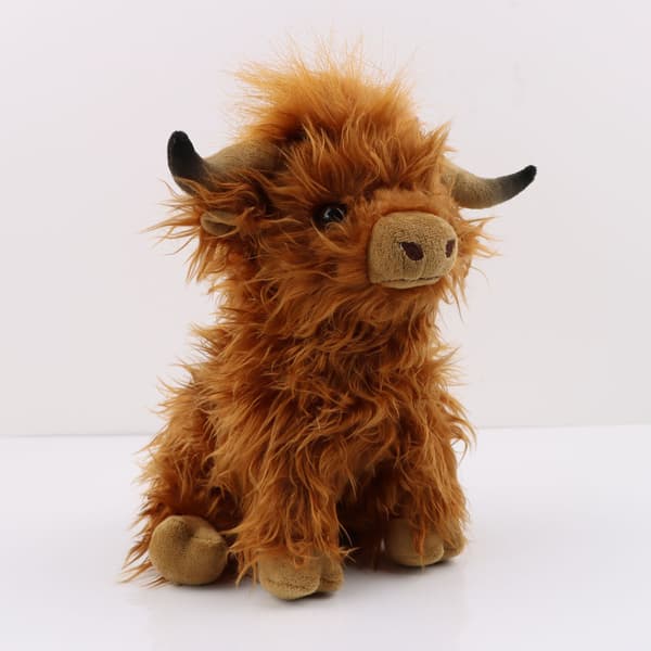 Suglan Highland Cattle Plussjeleker Søt Imitert Lang Hår Katt