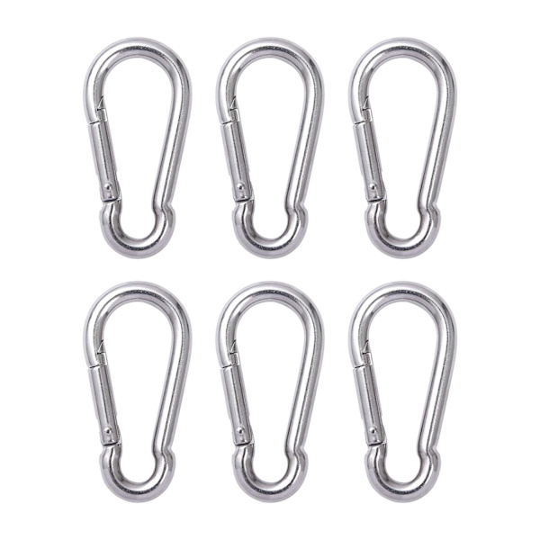 6-pak Fjederbelastet Karabiner, Robust Karabiner til Gymudstyr