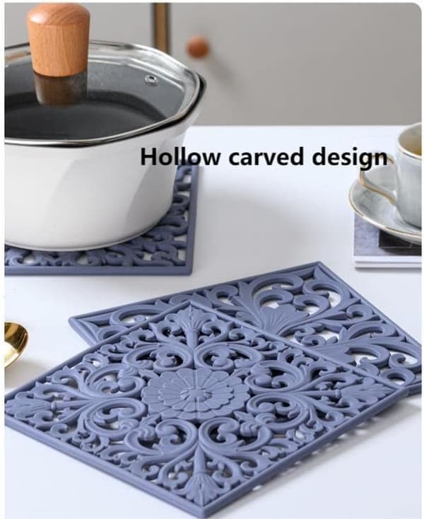 Fleksibel Silikon Trivet Matte Sett 3 (Blå) Silikon Trivet for Varme