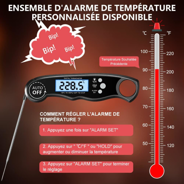 Kjøkkentermometer, Instant Read Mattermometer, Digital Th