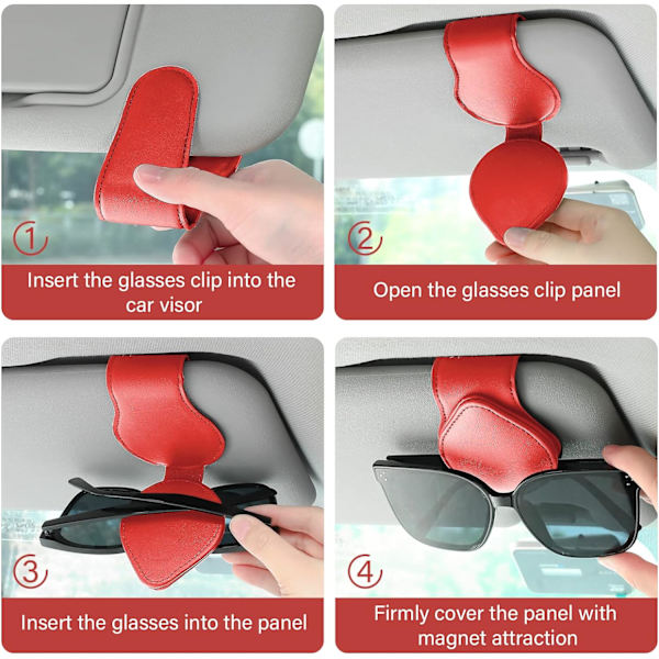 2-pack Solglasögonklämmor för bilens solskydd, Solglasögonhållare, Klämma