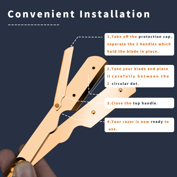 （Gull）Rett barberkniv for barbering Topp kvalitet Folding