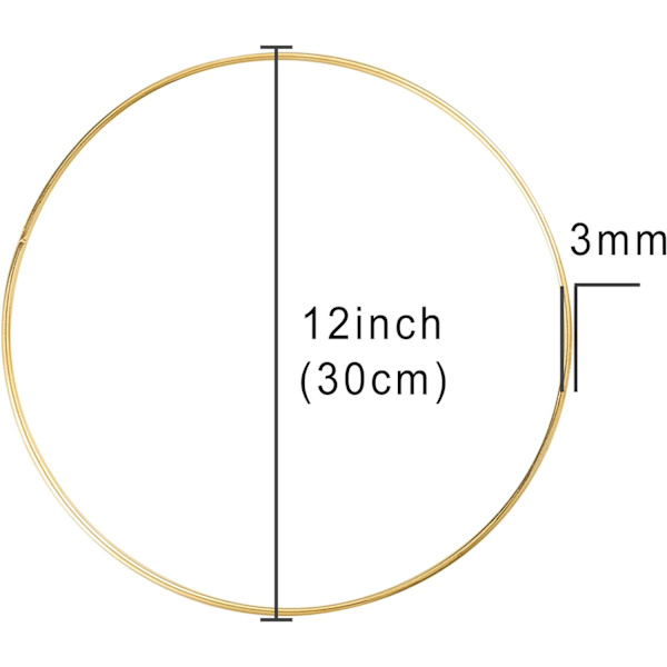 2-pack 30 cm Metalliska Blomsterringar för Macrame